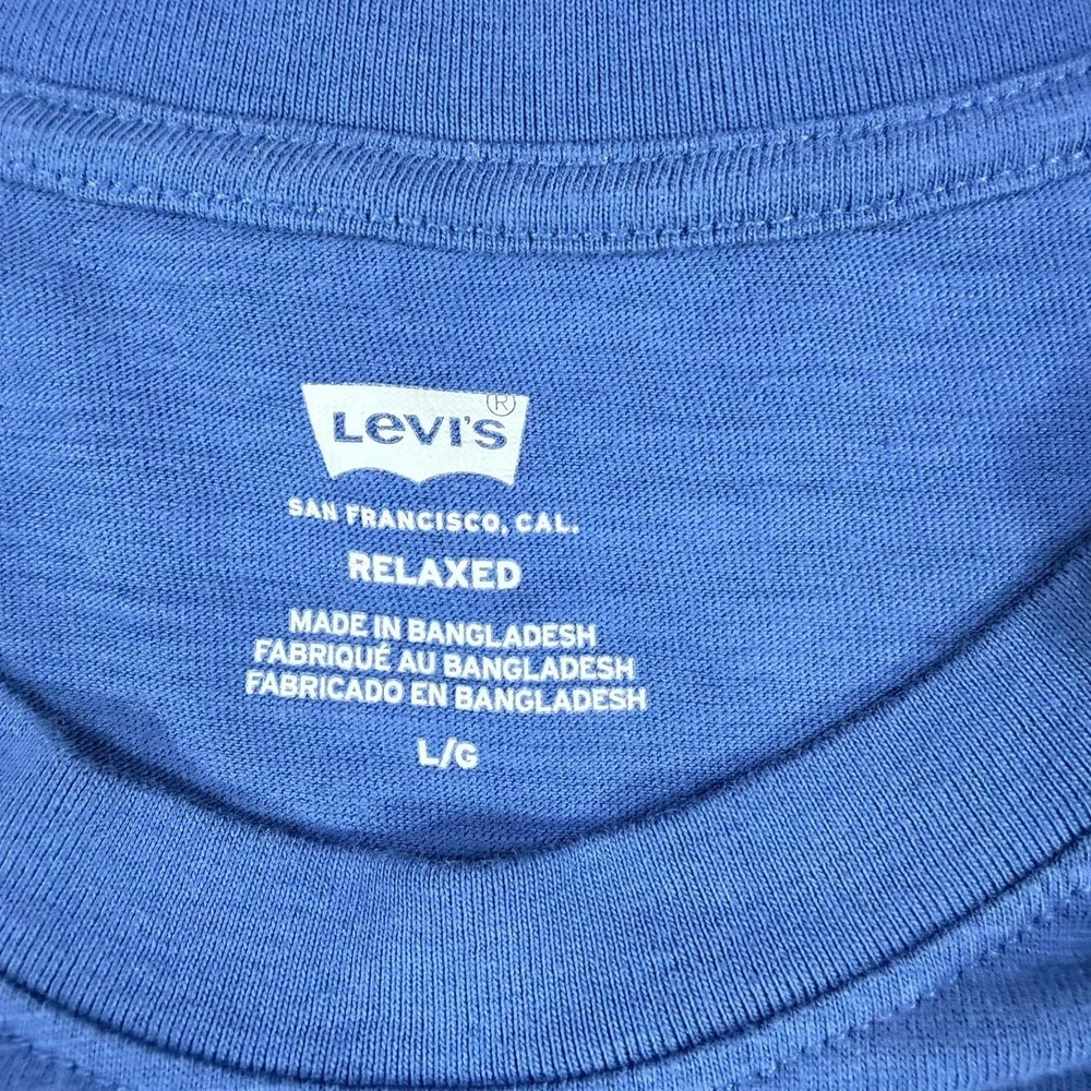 Levi's Mens Large Blue 100% Cotton Midnight Riders Graphic Relaxed T-Shirt New‎